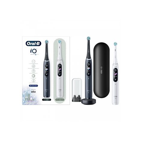 Oral-B | iO8 Series Duo | Electric Toothbrush | Rechargeable | For adults | ml | Number of heads | Black Onyx/White | Number of - 3